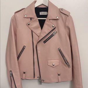 Coach Moto Jacket in pink color